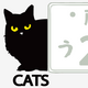 ＜+Ｒ＞猫目が光るCARステッカー・縦の画像