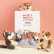 戌年 2018年 年賀はがき 犬達のお正月 3枚セット ナチュラル可愛い年賀状印刷 (羊毛フェルトの柴犬&ブルドッグ＆ハスキー)の画像