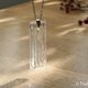 無色透明ストライプガラスのネックレス -「 灯りのたね 」●50X15(mm)・縦ストライプの画像