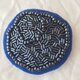 navy blue  round  ビーズ刺繍ブローチ  ネイビー ブルーの画像