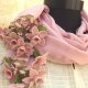 【再販】立体レース 花のコットンストール　ピンクベージュ