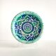 【陶器】モロッコ風曼荼羅柄 グリーンとブルーの飾り皿 インテリアにおすすめ　世界で１つの一点物の画像