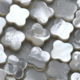 白蝶真珠貝 ホワイトシェル クローバーカットモチーフ 4ピース 13mm*11mm 四つ葉 素材 パーツ ルースの画像