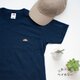 Tシャツ【ネイビー】；クロワッサン刺繍付きの画像