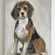 ビーグル犬 F4号アクリル画の画像