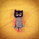 くろねこブローチ【ピンク】の画像
