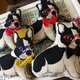 大人のキーホルダー　おめかしフレンチブルドッグちゃんとおでかけフレンチブルドッグ君。の画像