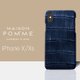 クロコダイル iPhone X/Xs 用 ケース【ネイビー】・MAiSON POMME・革の宝石ナイルクロコ使用の画像