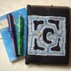 リネン１００％アイヌ刺繍　薄手のA6手帳・母子手帳・ブックカバーにもの画像