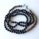 オニキスとウッドビーズのロングネックレス ／ 天然石