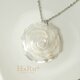 特大ホワイトシェル（薔薇）☆サージカルステンレスロングネックレス70ｃｍ*N8の画像