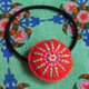 ちくちく刺繍のへあごむ（あか）の画像