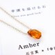 幸運を届ける石 ~Amber カード付き 琥珀 アンバー 石言葉 14kgf 一粒ネックレスの画像