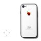 【曲げても落としても割れないガラス】 iphoneケースカバー（ホワイト×ブラック）赤リンゴ　耐衝撃の画像