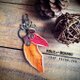 ▲LEAF 鮮やかに揺れる秋の紅葉「リーフ キーホルダー」バッグチャームに♫シワ加工の画像