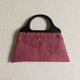 手織りウッドハンドルバッグ（Wood handle bag Pink herringbone& bird's-eye）の画像