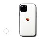 【iPhone14/14pro/13pro/12/12mini/11~】レザーケースカバー（オフホワイト）赤リンゴ　シンプルの画像