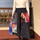 銘仙 真綿結城紬パッチワークスカート晴れた日のお散歩Ｍの画像