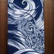 天然藍の型染め手拭い　雲龍の画像