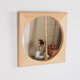 木製 鏡「四角に丸」ツガ材2　ミラーの画像