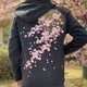 秋のカーディガンに最適　手染め京友禅パーカー　夜桜