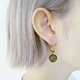 ヴィンテージガラスボタン ピアス vintage btn earrings <PE7-0420>の画像