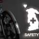 ＜＋R＞うさぎ反射ステッカー（たれ耳）白・自転車・ベビーカー・杖・ランドセルの画像