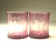 満開桜ロックグラス02　ペアセット　ピンク色　被せガラス　蕨硝子　の画像