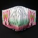 KK-000 フェイス 立体 布 インナー マスク ハンドメイド 伝統 和柄 和風 かわいい 蝶文様 蝶飾り付きの画像
