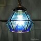 新作 ダイヤランプ ブルー ステンドグラス 照明 ランプ ペンダントの画像