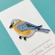 刺繍ワッペン　青い鳥　アイロン接着の画像