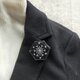刺繍ブローチ『六花Ricca』牛革BLACKの画像