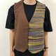 【一点物】手織り（引き返し織り）のベスト・茶【ギフトにもおすすめ】