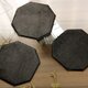 《一点品》レザーフラットプレート（小）3個セット◇ブラック le017の画像