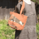 　柿渋染めデカ底帆布バッグ20012の画像