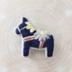 ダーラナホースの刺繍ブローチ(紺)【受注製作】の画像
