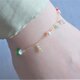 cream soda bracelet：天然石ブレスレット　クロムダイオプサイド×サンゴ×ペリドット×淡水パールの画像