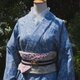 Ｓ様専用お仕立オーダー：ダマスクジャガードデニム単衣きものの画像