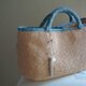 カゴ風編みBAG（ブルー）ペットボトルケースセットの画像