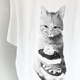 ◎白黒◎ 茶トラ猫さんのビッグシルエットTシャツの画像