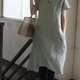 【夏NEW】LINEN＊フレンチスリーブV襟ワンピース　の画像