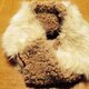 フェイクラビットファーとボアのスヌード（ベージュ）の画像