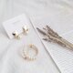 シンプルお出かけセット　パールのイヤリング/ピアス＆ブローチセット　結婚式フォーマル・セレモニーにも　セットアクセサリーの画像