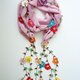 刺繍のお花付き　シフォンスカーフのロングラリエット　ミックスの画像