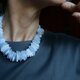 ブルーカルセドニーのボリュームネックレス