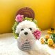 花の犬【ホワイト】プリザーブドフラワー　カーネーション 動物　ペット　犬　花　母の日 誕生日 お供えの画像