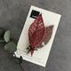 紅い葉っぱオーガンジー刺繍ブローチ(ワインレッド)《受注制作》の画像