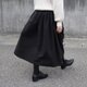 コットンビエラ ギャザースカート（ブラック）ロング マキシ 黒 起毛