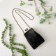 軽量がま口スマホポシェット＊馬革＊アンティーク金具＊ブラックの画像