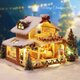 「暖かい雪国の家」ミニチュア ドールハウス ★完成品★の画像